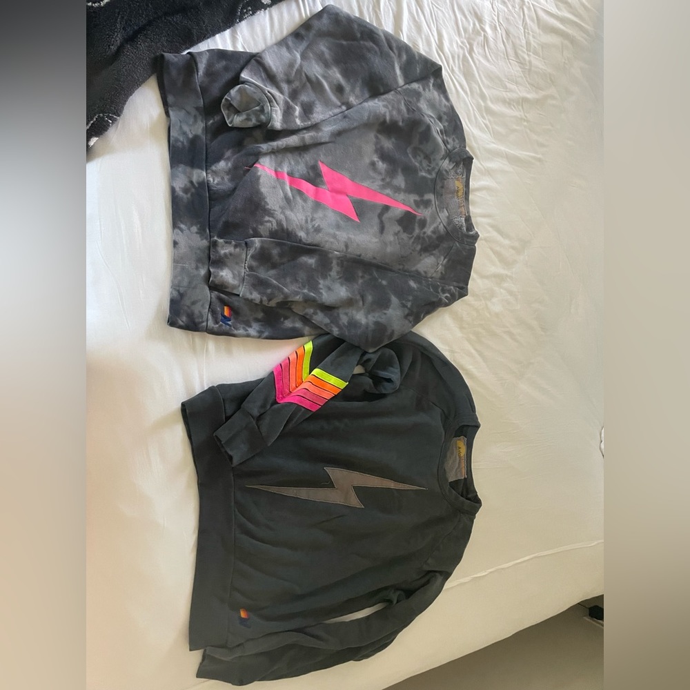 Two used Aviator Nation Large sweatshirts
